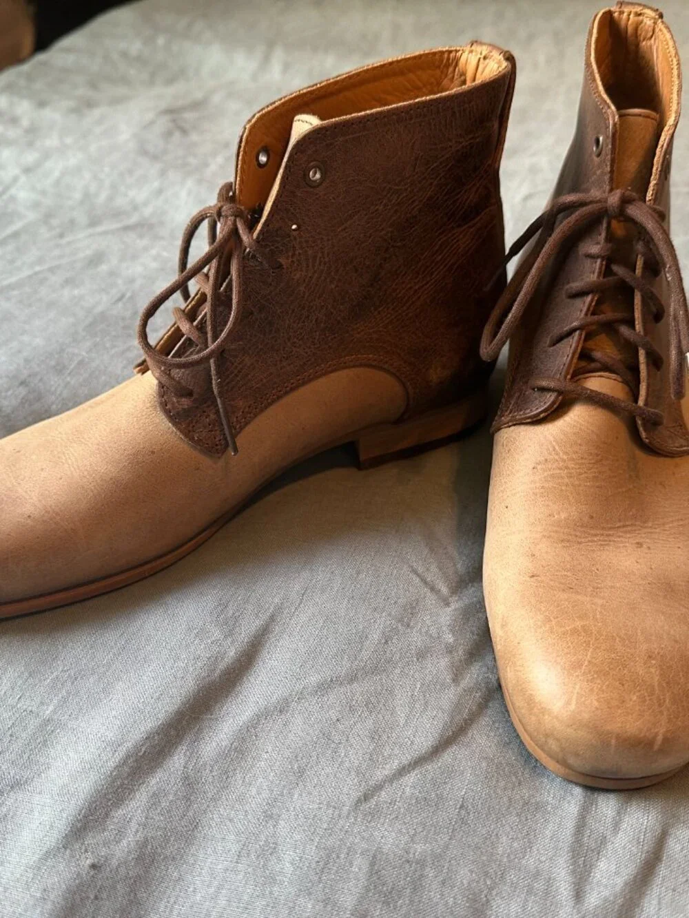 John Fluevog Radio PLR Tan Boots: Men’s 7 / Women's 9
